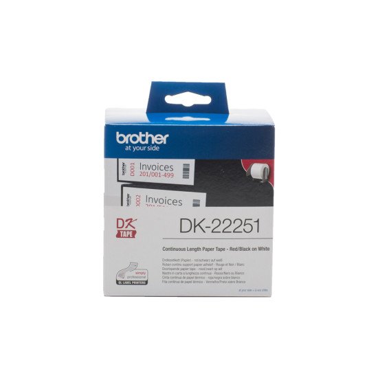 Brother DK-22251 ruban d'étiquette Noir et rouge sur blanc