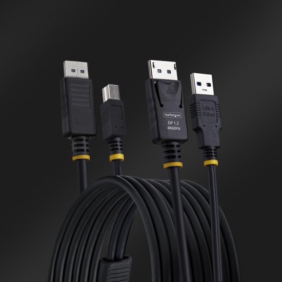StarTech.com Câble KVM DisplayPort de 1,8m et USB 5Gbps, 4K 60Hz, Câble Combo DP 1.2 et USB pour Commutateurs/Switchs KVM StarTech.com Câble KVM DisplayPort de 1,8m et USB 5Gbps, 4K 60Hz, Câble Combo DP 1.2 et USB pour Commutateurs/Switchs KVM