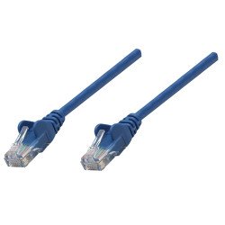 Intellinet Câble patch réseau Cat6A, 0,25 m, bleu, cuivre, S/FTP, LSOH/LSZH, PVC, RJ45, contacts plaqués or, anti-accroc, avec manchon, garantie à vie