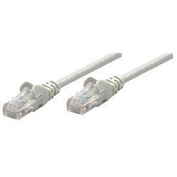 Intellinet Câble patch réseau Cat6A, 0,25 m, gris, cuivre, S/FTP, LSOH/LSZH, PVC, RJ45, contacts plaqués or, anti-accroc, avec manchon, garantie à vie