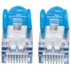 Intellinet Câble patch réseau Cat6A, 10 m, bleu, cuivre, S/FTP, LSOH/LSZH, PVC, RJ45, contacts plaqués or, anti-accroc, avec manchon, garantie à vie