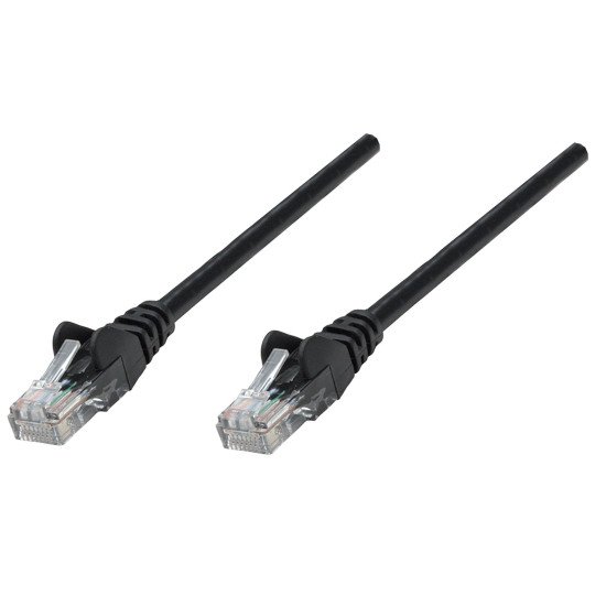 Intellinet Câble patch réseau, Cat6, 0,25 m, noir, cuivre, S/FTP, LSOH/LSZH, PVC, RJ45, contacts plaqués or, anti-accroc, avec manchon, garantie à vie