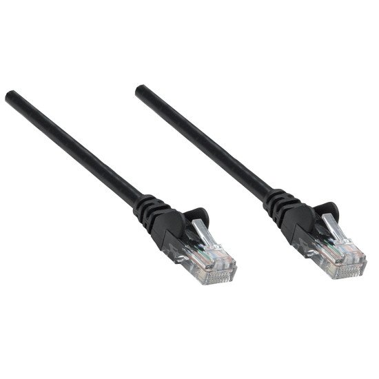 Intellinet Câble patch réseau, Cat6, 0,25 m, noir, cuivre, S/FTP, LSOH/LSZH, PVC, RJ45, contacts plaqués or, anti-accroc, avec manchon, garantie à vie