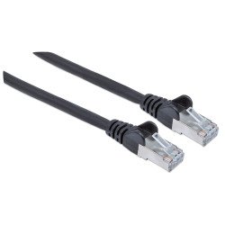 Intellinet Câble patch réseau, Cat6, 5 m, noir, cuivre, S/FTP, LSOH/LSZH, PVC, RJ45, contacts plaqués or, anti-accroc, avec manchon, garantie à vie