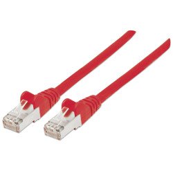 Intellinet Câble patch réseau Cat6A, 0,5 m, rouge, cuivre, S/FTP, LSOH/LSZH, PVC, RJ45, contacts plaqués or, anti-accroc, avec manchon, garantie à vie