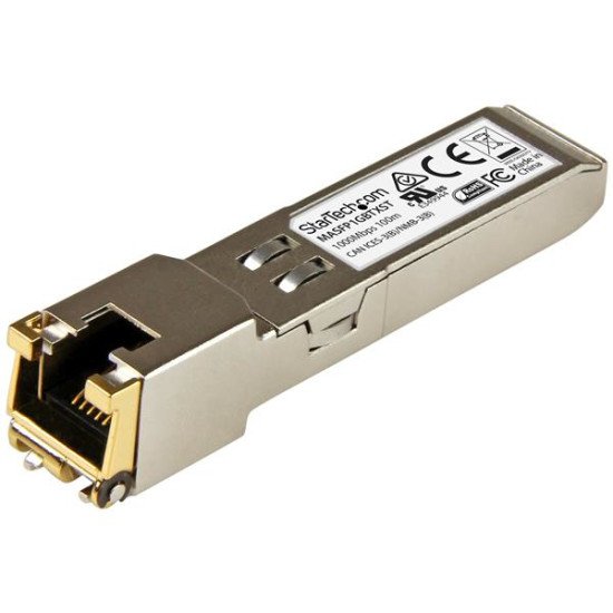 StarTech.com Module de transceiver SFP Gigabit RJ45 en cuivre - Compatible Cisco Meraki MA-SFP-1GB-TX - 100 m