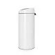Brabantia Touch Bin, 30L Rond Plastique, Acier inoxydable Blanc