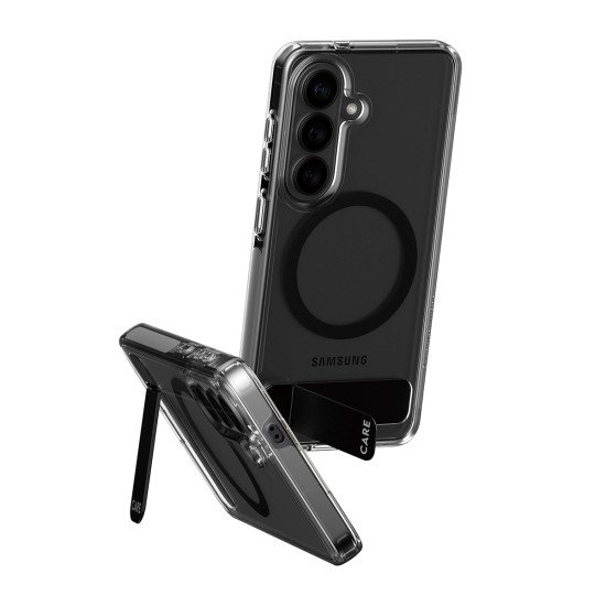 PanzerGlass CARE™ by ® Urban Explorer Case Transparent w. Black Kickstand & Qi Samsung Galaxy S26 coque de protection pour téléphones portables Housse