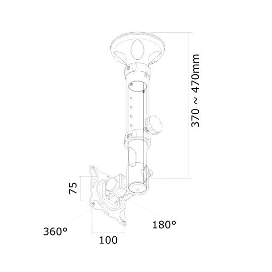 Newstar FPMA-C025SILVER Support de plafond écrans plat