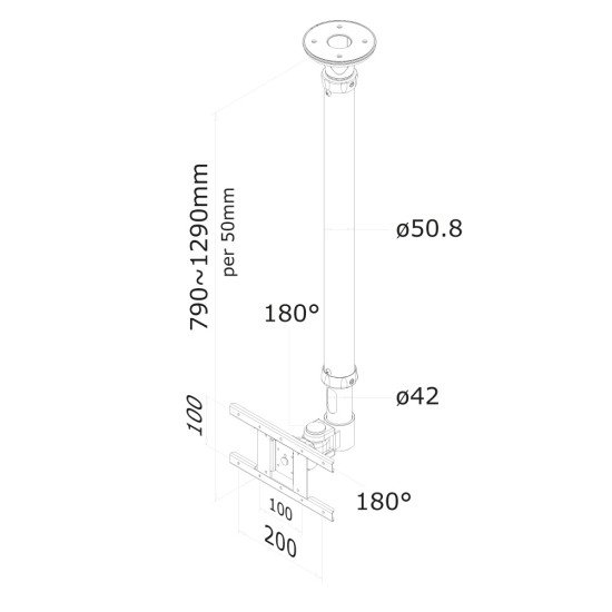 Newstar Support de plafond écrans plat