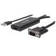 Manhattan Convertisseur VGA + USB-A vers HDMI, vidéo VGA analogique + audio USB vers HDMI numérique, 1920x1080, 1080p@60Hz, couleur 24 bits, 1,65 Gbit/s / 165 MHz, garantie 3 ans