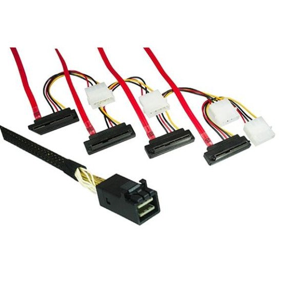 MAG SAS-43FNL-PW-75 câble Serial Attached SCSI (SAS) 0,75 m Noir, Rouge, Blanc
