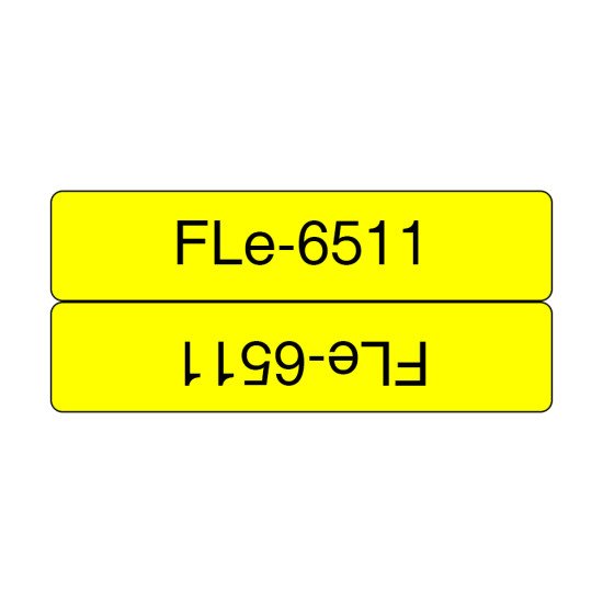 Brother FLE6511 ruban d'étiquette Noir sur jaune