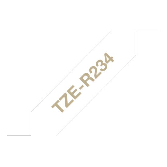 Brother TZE-R234 ruban d'étiquette Doré sur blanc