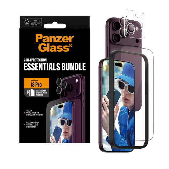 PanzerGlass ® 2-in-1 Essentials Bundle iPhone 2026 Pro Protection d'écran transparent 1 pièce(s)