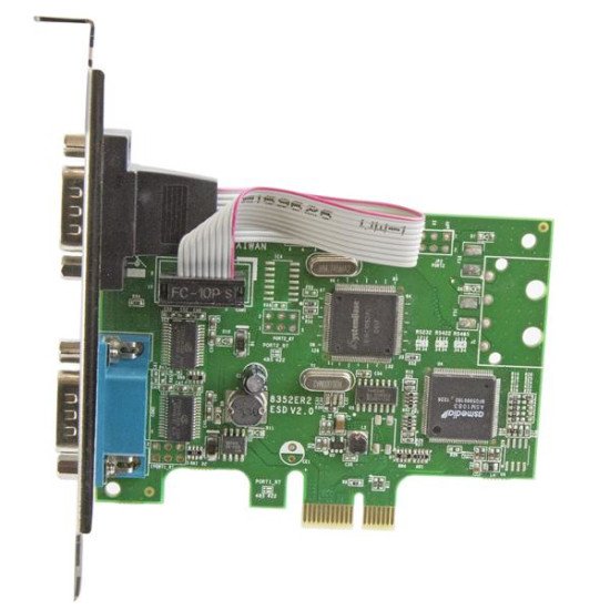 StarTech.com Carte PCI Express à 2 ports série DB9 RS232 - Adaptateur PCIe série avec UART 16C1050