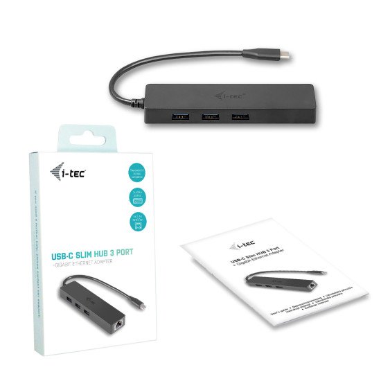 i-tec Advance USB-C Slim Passive HUB 3 Port + Gigabit Ethernet Adapter