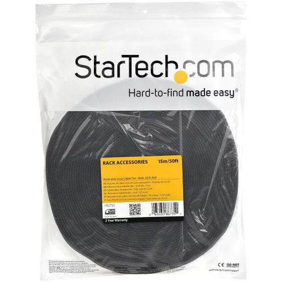 StarTech.com Ruban Auto Agrippant - Rouleau de 15,2 m pour Gestion de Câbles - Ruban Auto-Agrippant - Attaches Câble Ajustables - Sangles de Gestion de Câbles Auto-agrippantes et Réutilisables - Noir StarTech.com Ruban Auto Agrippant - Rouleau de 15,2 m pour Gestion de Câbles - Ruban Auto-Agrippant - Attaches Câble Ajustables - Sangles de Gestion de Câbles Auto-agrippantes et Réutilisables - Noir