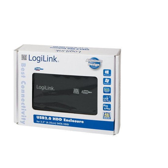 LogiLink UA0041B Boîtier de disques de stockage 2.5" Noir Alimenté par port USB