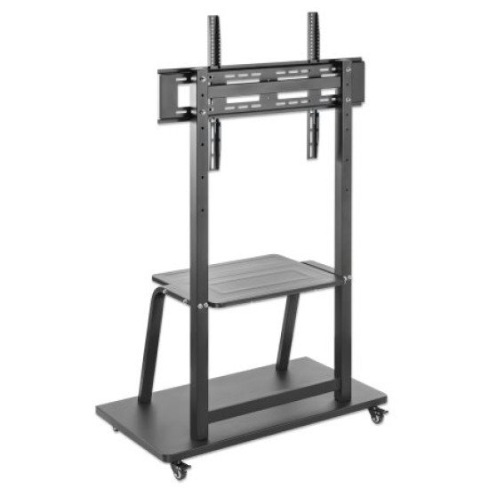 Manhattan Support sur roulettes pour TV/moniteurs, écrans 37" à 100", Compatibilité VESA : de 200x200 à 800x600 mm (vérifiez les dimensions des quatre trous de fixation à l'arrière), charge max. 150 kg, hauteur réglable sur 4 niveaux