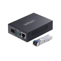StarTech.com MCM1110SMLC20 convertisseur de support réseau 2000 Mbit/s 1310 nm Monomode Noir