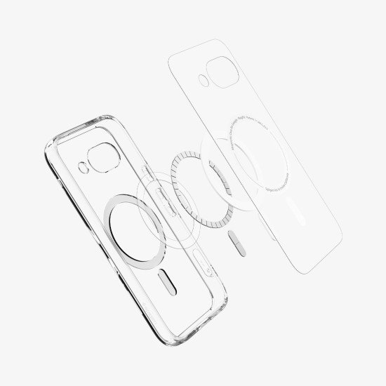 Spigen Ultra Hybrid Metal Ring (MagFit) coque de protection pour téléphones portables 16 cm (6.3") Housse Transparent, Blanc Spigen Ultra Hybrid Metal Ring (MagFit) coque de protection pour téléphones portables 16 cm (6.3") Housse Transparent, Blanc