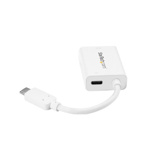 StarTech.com Adaptateur vidéo USB-C vers HDMI avec USB Power Delivery - M/F - 4K 60 Hz - Blanc