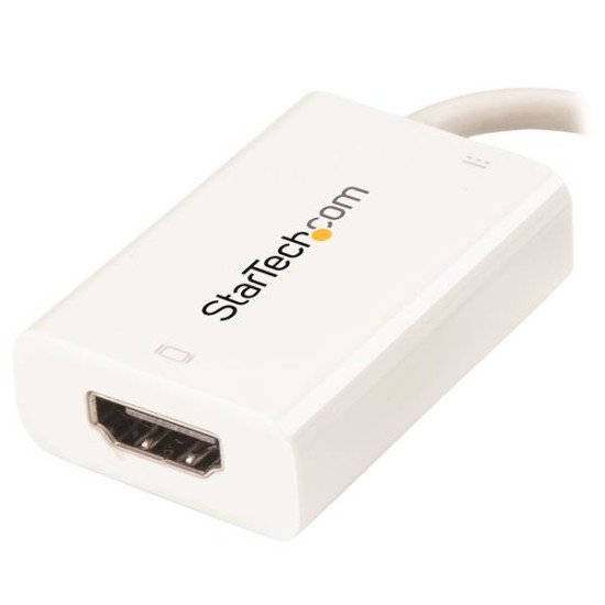 StarTech.com Adaptateur vidéo USB-C vers HDMI avec USB Power Delivery - M/F - 4K 60 Hz - Blanc