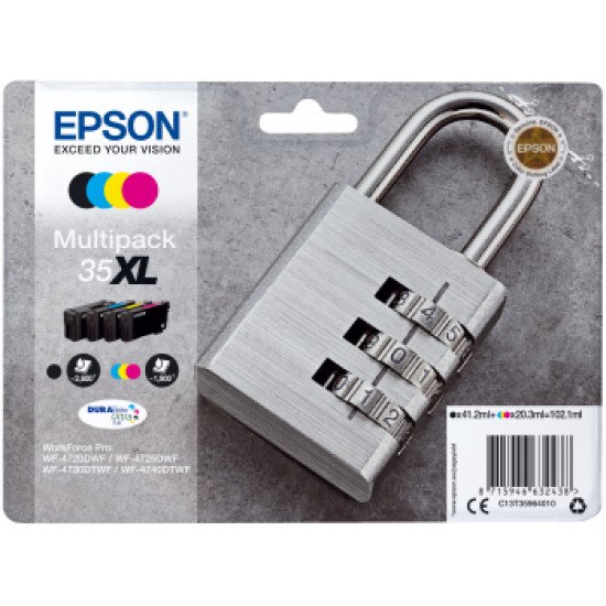 Epson  35XL Pack de 4 cartouches d'encre Noir, Cyan, Magenta, Jaune