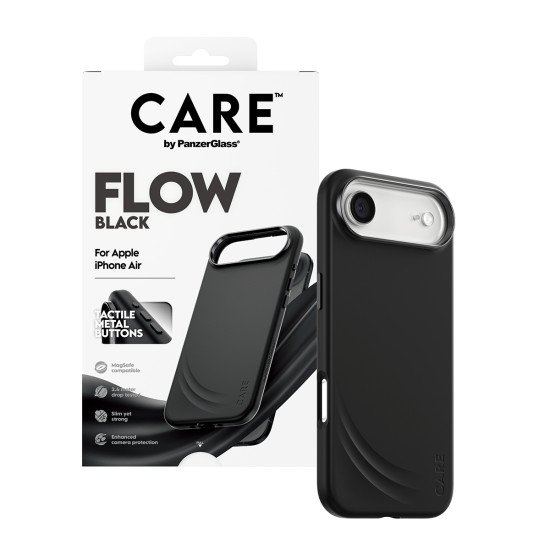 PanzerGlass CARE by ® Feature FLOW Case Black w. MagSafe iPhone Air coque de protection pour téléphones portables Housse Noir