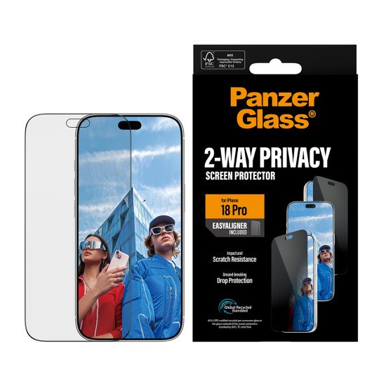 PanzerGlass ® 2-Way Privacy Screen Protector iPhone 2026 Pro | Ultra-Wide Fit w. EasyAligner Protection d'écran transparent 1 pièce(s)