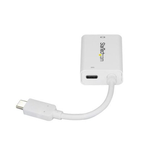 StarTech.com Adaptateur vidéo USB-C vers VGA avec USB Power Delivery 60 W - Blanc