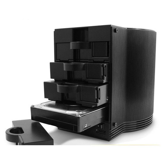 Fantec SQ-35RU3e boîtier de disques 0 To Bureau Noir