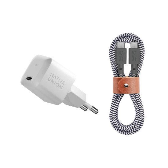 Native Union FAST30-CC-WHZEB-EU chargeur d'appareils mobiles Ordinateur portable, Smartphone, Tablette Blanc Secteur Charge rapide Intérieure