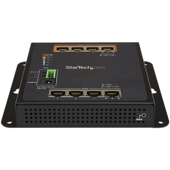 StarTech.com Switch Gigabit Ethernet géré à 8 ports (4 PoE+) - Fixation murale