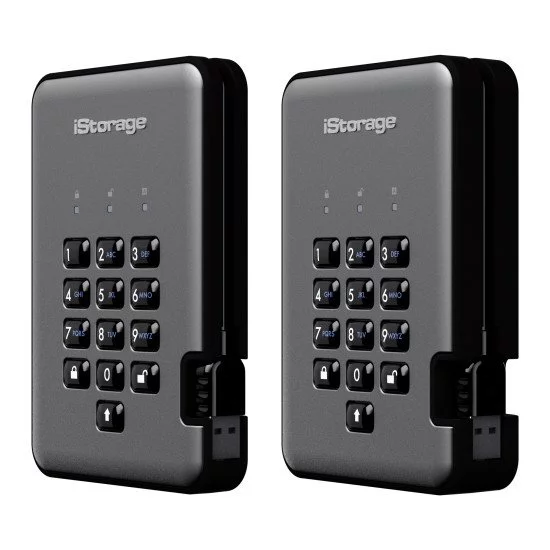 SSD Sécurisé IStorage DiskAshur PRO2 1 To - Chiffrement PIN 7-15 Chiffres - FIPS 140-2 Niveau 2 - IP56