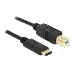DeLOCK 2m, USB2.0-C/USB2.0-B câble USB USB B USB C Noir