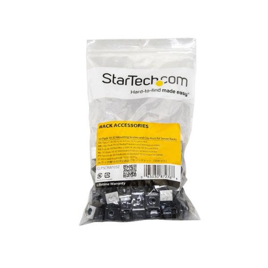StarTech.com Vis et écrous clip 10-32 pour rack serveur - Paquet de 50