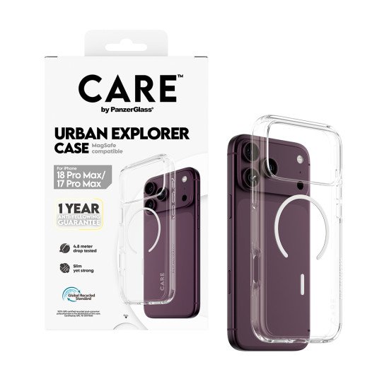 PanzerGlass CARE™ by ® Urban Explorer Case Transparent w. White Magsafe iPhone 2026 Pro Max | 17 Pro Max coque de protection pour téléphones portables Housse