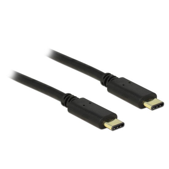 DeLOCK 2m, 2xUSB2.0-C câble USB 2.0 USB C Noir