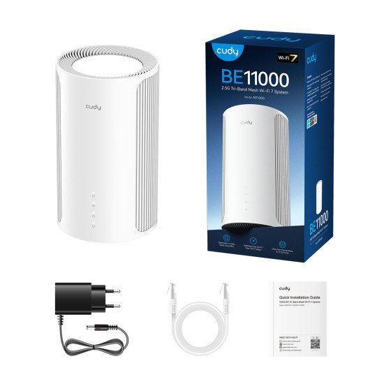Cudy M11000 Tri-bande (2,4 GHz / 5 GHz / 6 GHz) Wi-Fi 7 (802.11be) Blanc 4 Interne