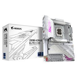 GIGABYTE Carte mère Z890 AORUS ELITE X ICE - Prend en charge les processeurs Intel Core Ultra (Série 2), VRM à 16+1+2 phases, jusqu'à 9500MHz DDR5 (OC), 1xPCIe 5.0 + 4xPCIe 4.0, Wi-Fi 7, LAN 2.5GbE, Thunderbolt 4 GIGABYTE Carte mère Z890 AORUS ELITE X ICE - Prend en charge les processeurs Intel Core Ultra (Série 2), VRM à 16+1+2 phases, jusqu'à 9500MHz DDR5 (OC), 1xPCIe 5.0 + 4xPCIe 4.0, Wi-Fi 7, LAN 2.5GbE, Thunderbolt 4