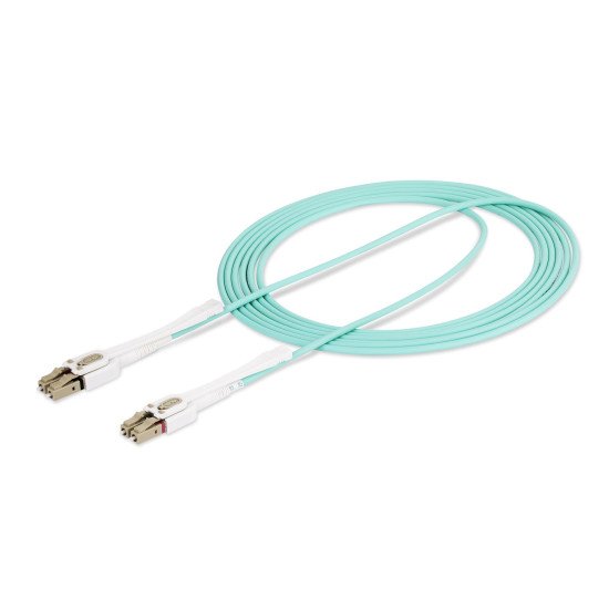 StarTech.com Câble Fibre Optique Multimode LC à LC (UPC) OM4 de 3m avec Languettes Push-Pull, 50/125µm, Réseaux 100G, Insensible à la Courbure, Faible Perte d'Insertion, Cordon de Raccordement Fibre LSZH