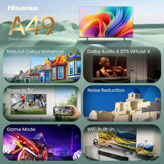 Hisense 32A49S 81,3 cm (32") HD Smart TV Wifi Noir