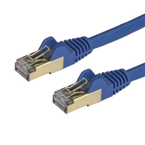 StarTech.com Câble réseau Cat6a STP blindé sans crochet de 1 m - Bleu