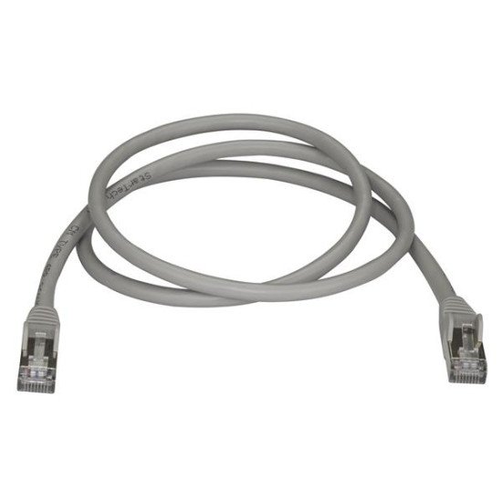 StarTech.com Câble réseau Cat6a STP blindé sans crochet de 1 m - Gris