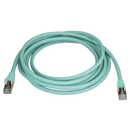 StarTech.com Câble réseau Cat6a STP blindé sans crochet de 3 m - Aqua