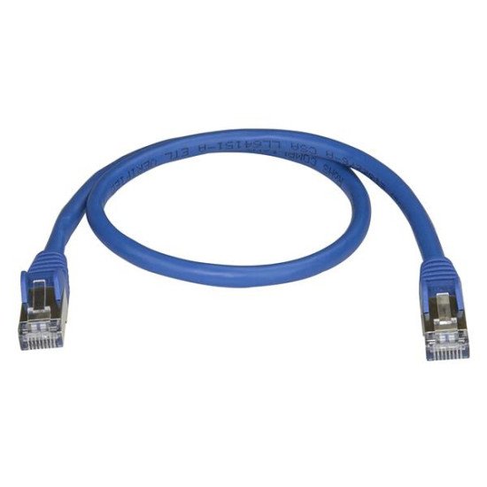 StarTech.com Câble réseau Cat6a STP blindé sans crochet de 50 cm - Bleu