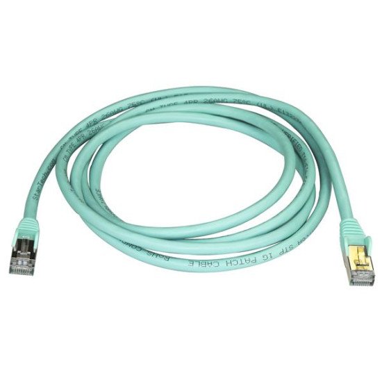 StarTech.com Câble réseau Cat6a STP blindé sans crochet de 2 m - Aqua