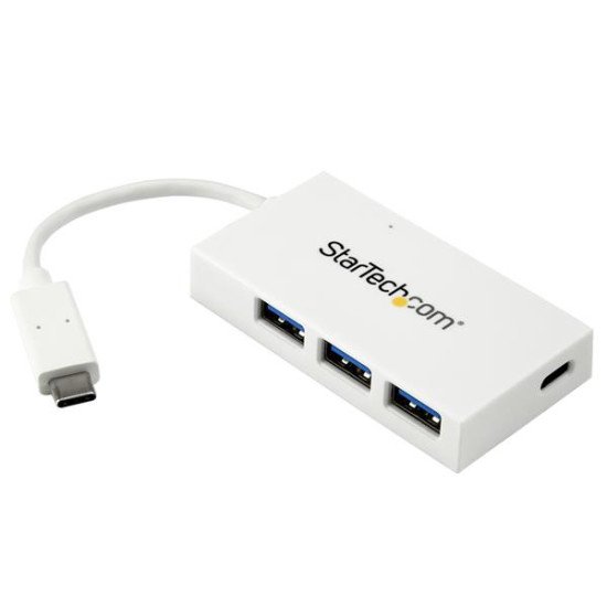 StarTech.com Hub USB-C à 4 ports USB 3.0 - USB Type-C vers 1x USB-C 3x USB-A - Blanc